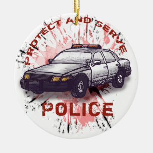 Polizeiauto-Ornament Keramik Ornament