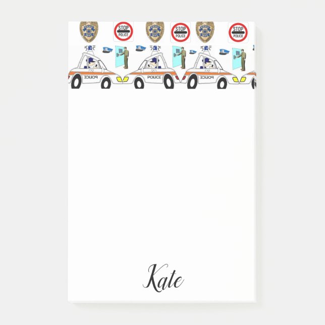 Polizeiauto Post-it Klebezettel (Vorderseite)