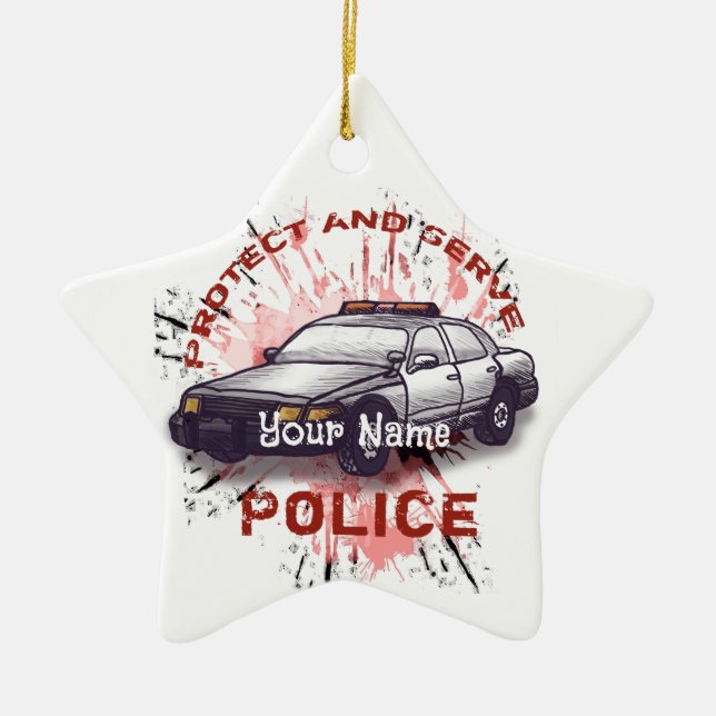 Polizeiautobahn Keramik Ornament (Vorne)
