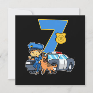 Polizeibeamte 7. Geburtstagspartei Lieferung 7 Jah Einladung