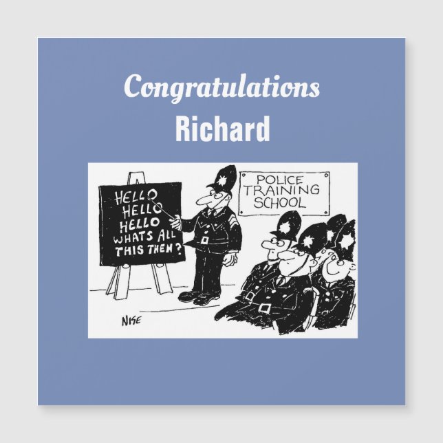 Polizeibeamte an der Polizeiausbildungsschule Magnetkarte (Vorderseite)