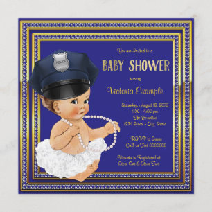 Polizeibeamte Baby Girl Dusche Einladung