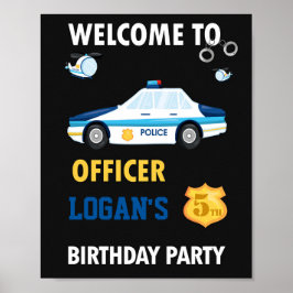 Polizeibeamte begrüßen Party-Signatur Polizeiposte Poster
