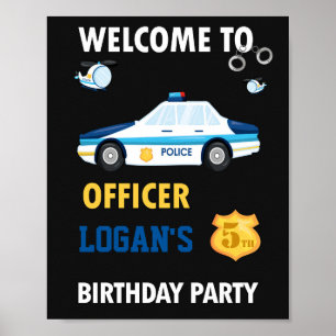 Polizeibeamte begrüßen Party-Signatur Polizeiposte Poster