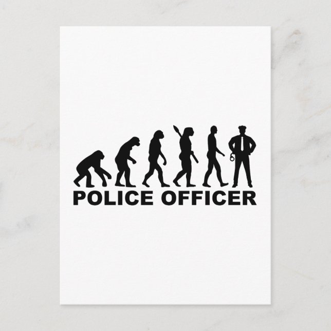 Polizeibeamte der Evolution Postkarte (Vorderseite)