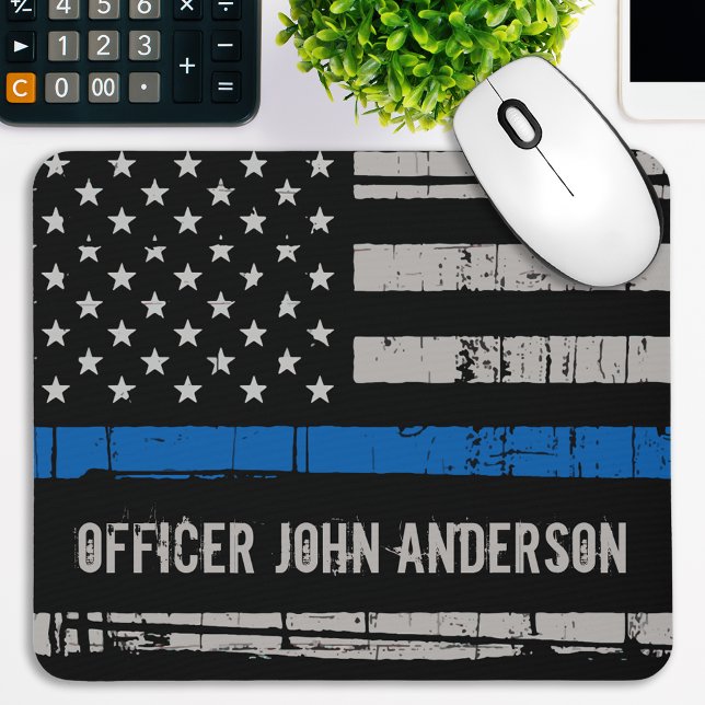 Polizeibeamte der Personalisierten Thin Blue Line Mousepad (Von Creator hochgeladen)