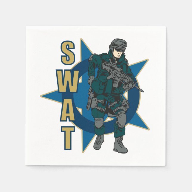 Polizeibeamte der SWAT Serviette (Vorderseite)