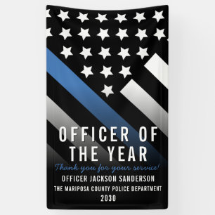 Polizeibeamte des Jahres Thin Blue Line Mitarbeite Banner