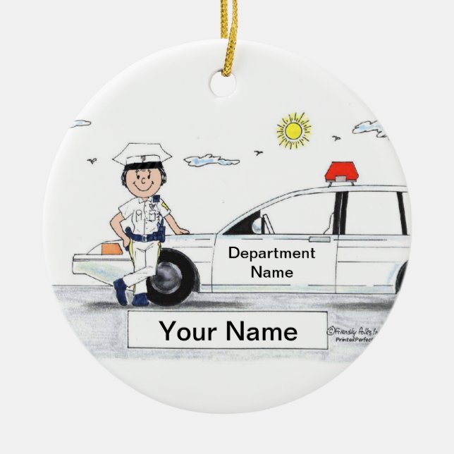 Polizeibeamte - Frau Keramik Ornament (Vorne)