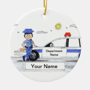 Polizeibeamte - Frau Keramikornament