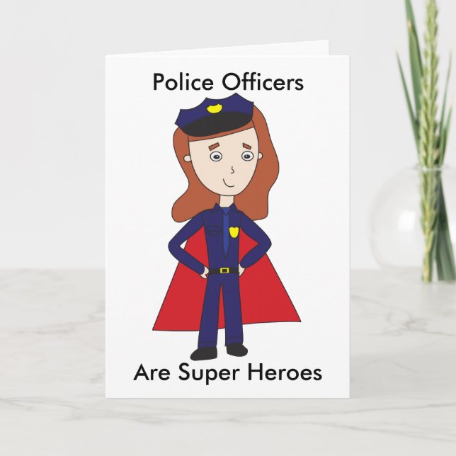 Polizeibeamte Frau Super Hero Personalize Dankeskarte (Vorderseite)