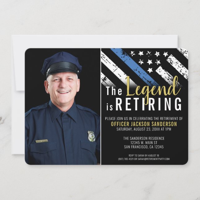 Polizeibeamte für Strafverfolgung Foto für das Zur Einladung (Vorderseite)