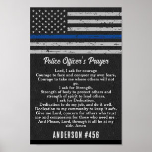 Polizeibeamte Gebet Thin Blue Line Poster