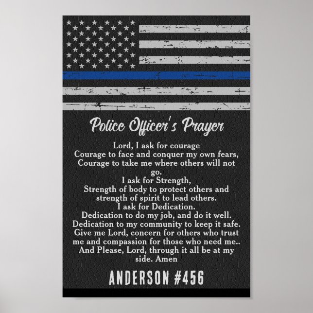 Polizeibeamte Gebet Thin Blue Line Poster (Vorne)