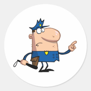 Polizeibeamte Gesten mit Finger Runder Aufkleber