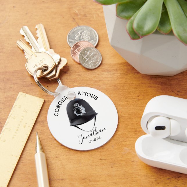 Polizeibeamte Glückwünsche Schlüsselanhänger (Schreibtisch)