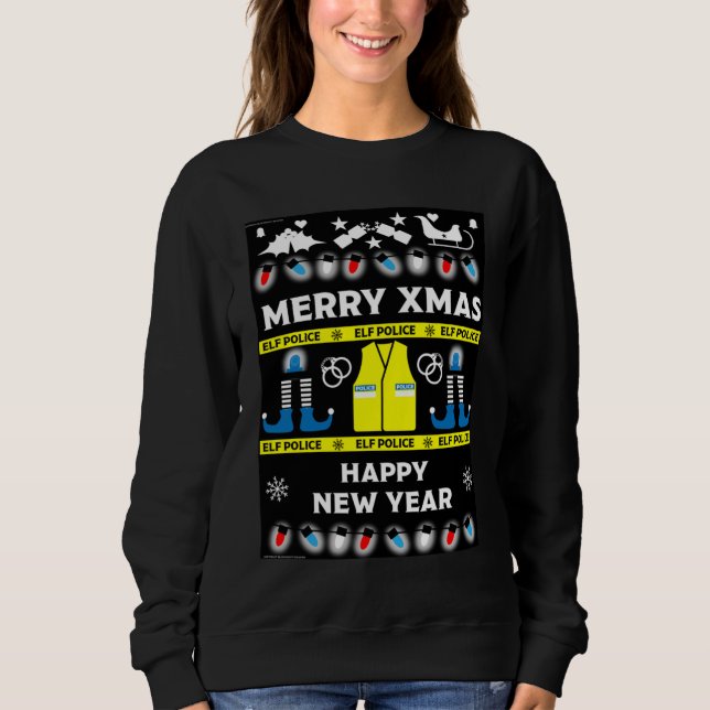 Polizeibeamte, hässlicher Weihnachtspulli Sweatshirt (Vorderseite)