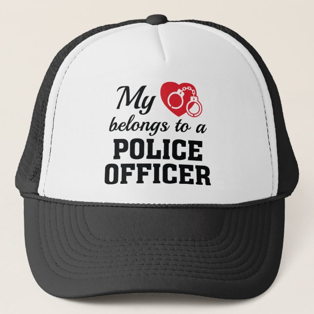 Polizeibeamte Heart Belongs Truckerkappe (Vorderseite)