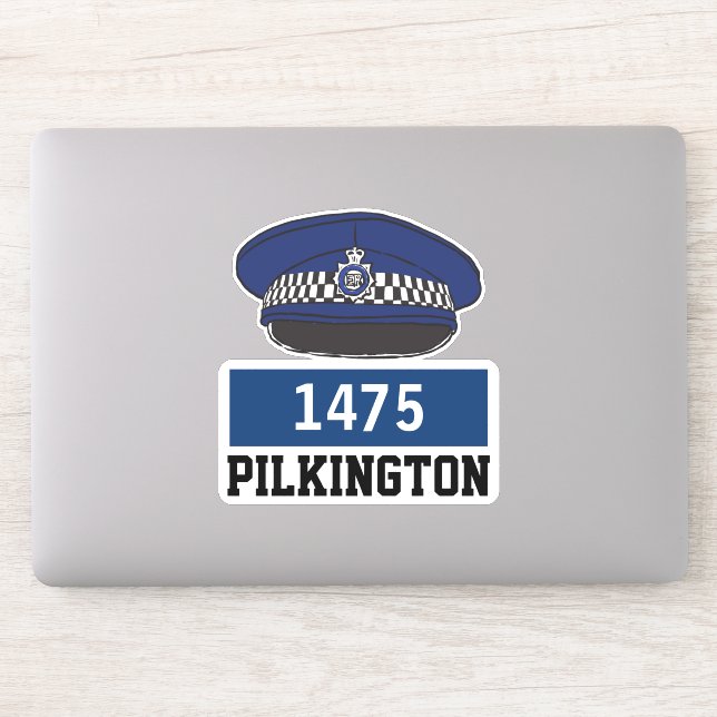 Polizeibeamte im Vereinigten Königreich Flat Cap m Aufkleber (Computer)