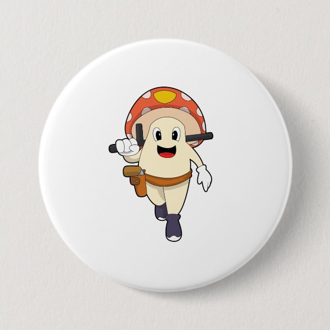 Polizeibeamte in Pilz Button (Vorderseite)