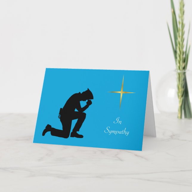 Polizeibeamte Kneeling Sympathy Card Karte (Vorderseite)