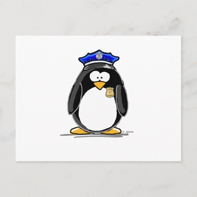 Polizeibeamte Penguin Postkarte (Vorderseite)
