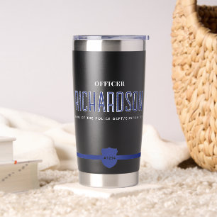 Polizeibeamte personalisiert Thin Blue Line Thermobecher