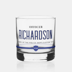 Polizeibeamte personalisiert Thin Blue Line Whiskyglas