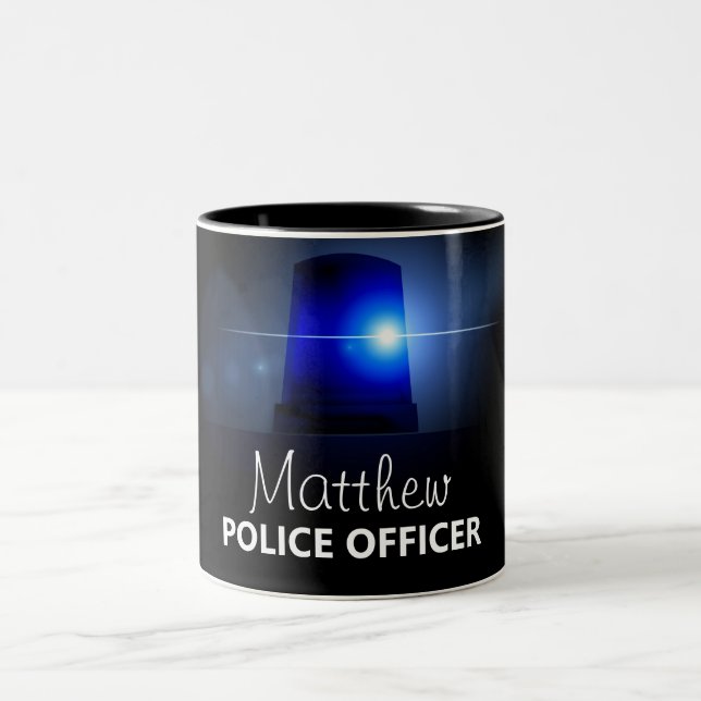 Polizeibeamte | PERSONALISIERT Zweifarbige Tasse (Mittel)