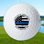 Polizeibeamte Personalisierte Thin Blue Line Golfball<br><div class="desc">Thin Blue Line Police Golf Balls - USA American Flag Design in Police Flag Farben, Not Design . Diese personalisierten Polizeigolfbälle sind perfekte Geschenke für Strafverfolgungsbeamte, polizeiliche Altersvorsorgegeschenke, polizeiliche Offiziersgeschenke. Personalisieren Sie diese Polizei dünne blaue Golfbälle mit Namen und Abteilung der Polizeibeamten oder anderen Text. COPYRIGHT © 2020 Judy Burrows,...</div>