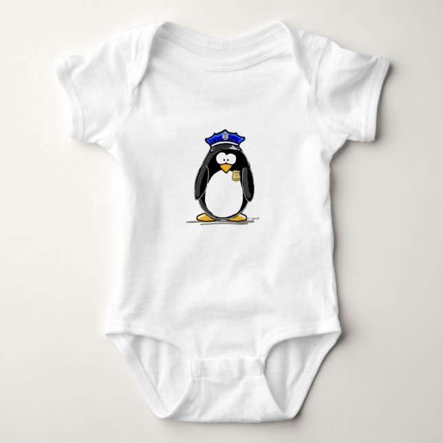 Polizeibeamte-Pinguin Baby Strampler (Vorderseite)