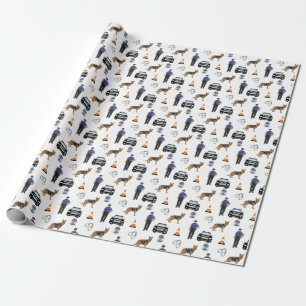 Polizeibeamte, Polizei-Hund, K9 Offizier, Geschenkpapier