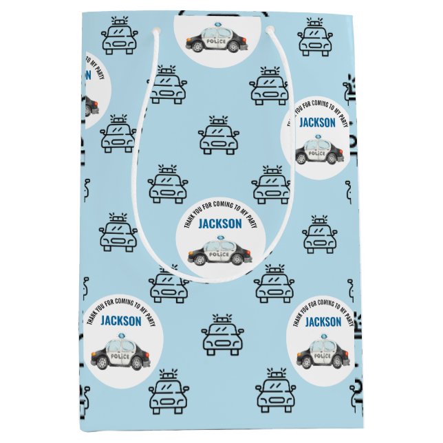 Polizeibeamte Polizist Geburtstagspartei Mittlere Geschenktüte (Vorderseite)