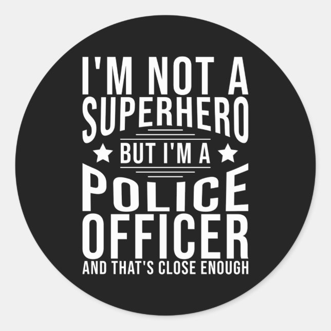 Polizeibeamte Runder Aufkleber (Vorderseite)
