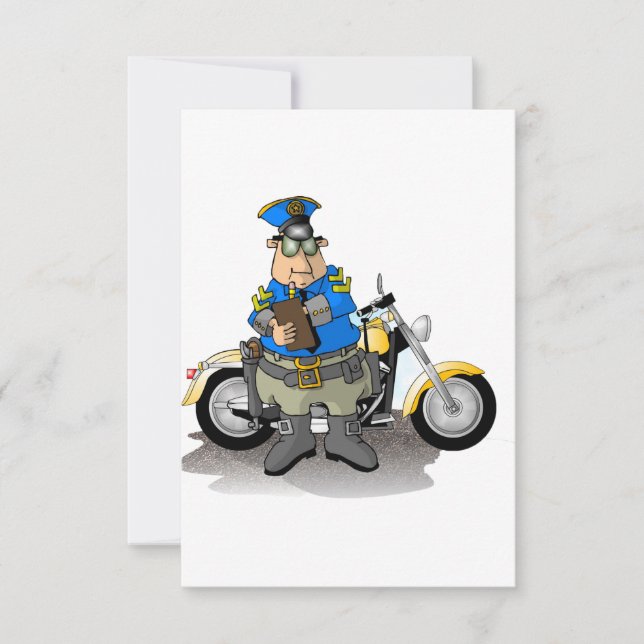 Polizeibeamte schreiben Einladungen für ein Ticket (Vorderseite)