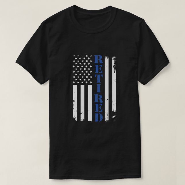 Polizeibeamte stolz Remüde Thin Blue Line Flag h T-Shirt (Design vorne)