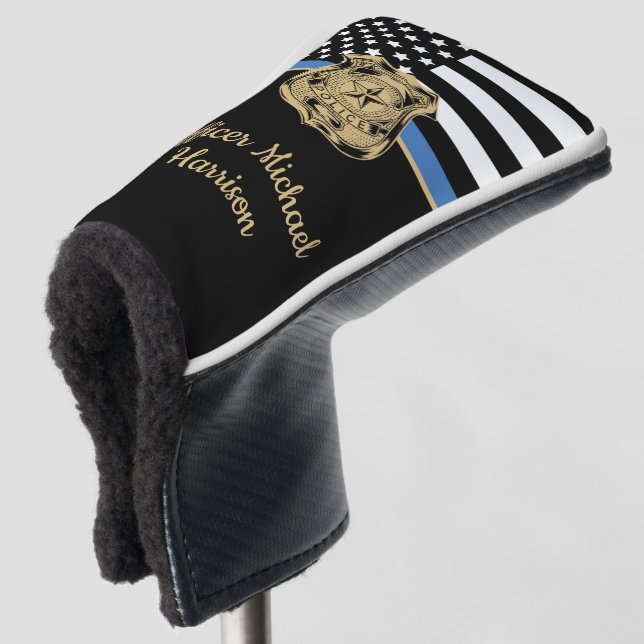 Polizeibeamte Strafverfolgung Thin Blue Line Golf Headcover (3/4 Vorderseite)