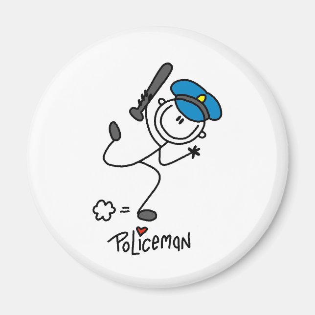 Polizeibeamte Strichmännchens Magnet (Vorne)