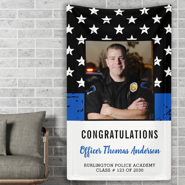 Polizeibeamte Thin Blue Line Graduierungspartei Banner (Von Creator hochgeladen)