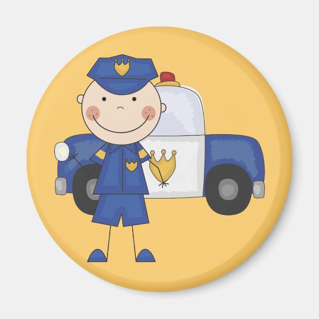 Polizeibeamte - Tshirts und Geschenke Magnet (Vorne)