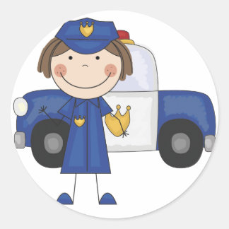 Polizeibeamte, Tshirts und Geschenke Runder Aufkleber