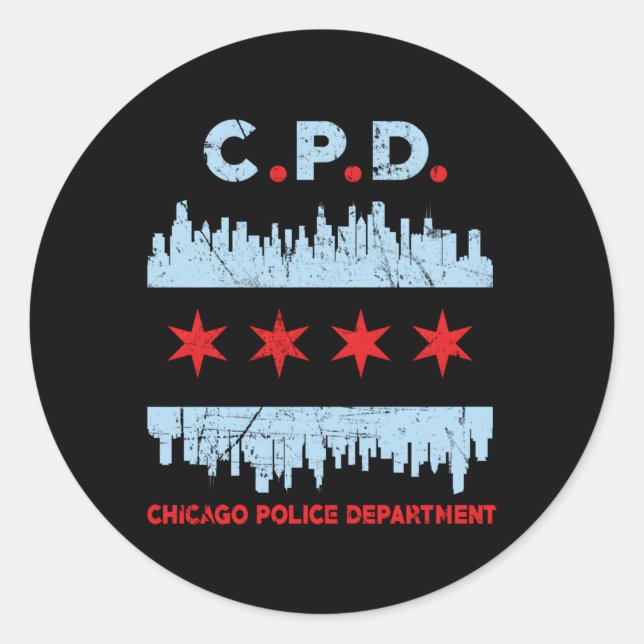 Polizeibeamte von Chicago Runder Aufkleber (Vorderseite)