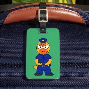 Polizeibeamte von Pachycephalosaurus. Gepäckanhänger