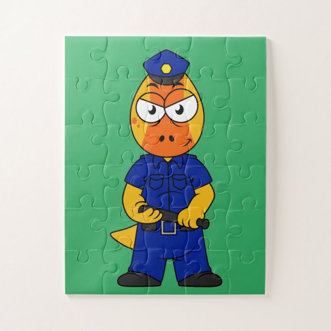 Polizeibeamte von Pachycephalosaurus. Puzzle (Vertikal)