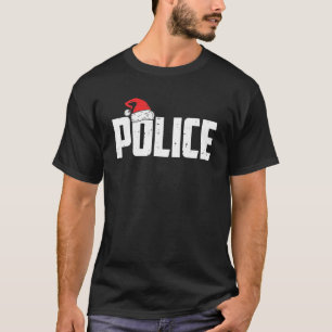 Polizeibeamte Weihnachtsmannmütze Weihnachten Funn T-Shirt