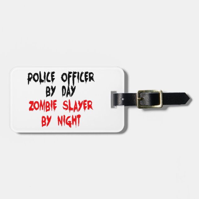 Polizeibeamte Zombie Slayer Gepäckanhänger (Vorderseite horizontal)