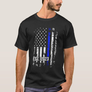 Polizeibeamter Abschluss 2023 Flag US-Polizeiakade T-Shirt