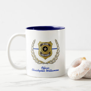 Polizeibeamter Abzeichen Personalisiert Zweifarbige Tasse