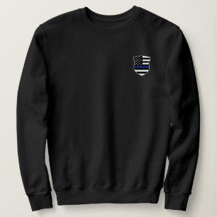 Polizeibeamter Abzeichen Thin Blue Line Flag Sweatshirt