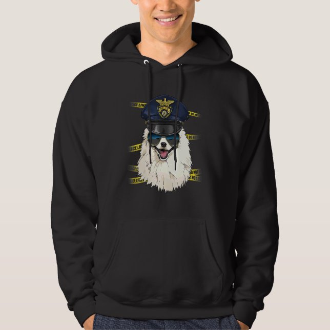 Polizeibeamter American Eskimo PD Polizist Crime S Hoodie (Vorderseite)
